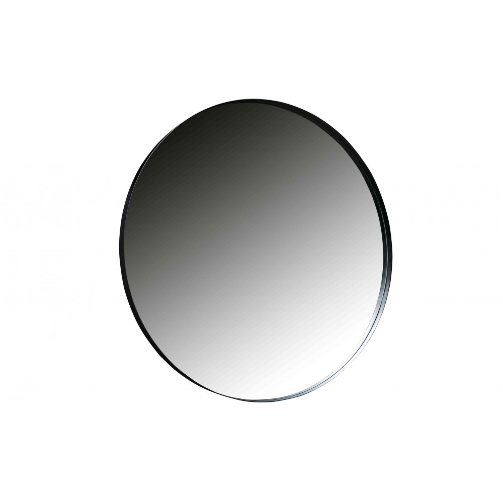 Apvalus metalinis veidrodis Doutzen, 115 cm skersm. (juoda)