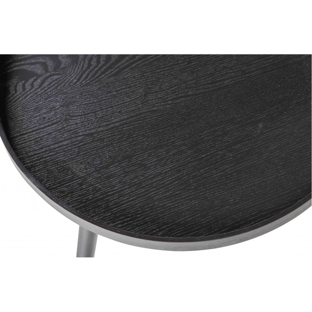 Medinis šoninis staliukas Mesa XL (juoda)