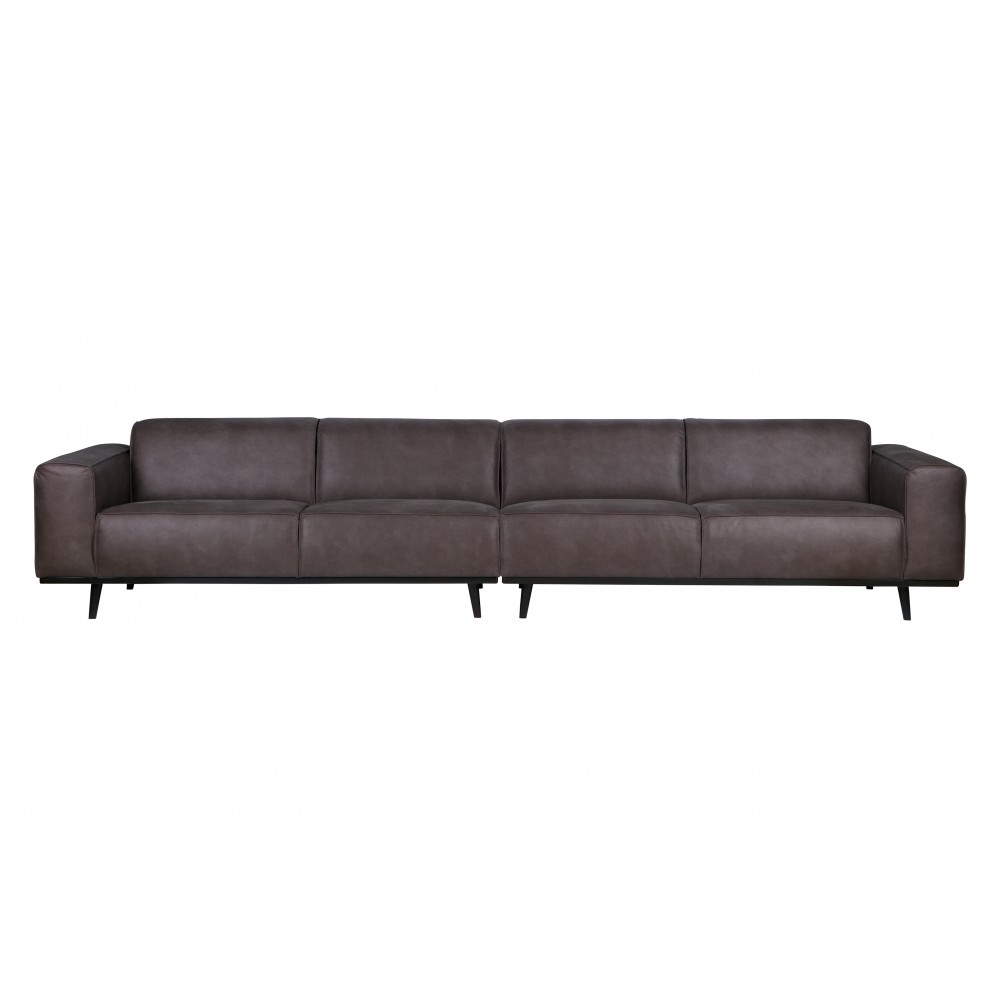Keturvietė sofa Statement XL, 372 cm, eko oda, pilka