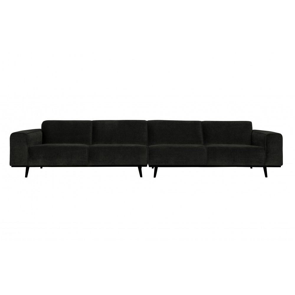 Keturvietė sofa Statement XL, 372 cm, plokščiasis velvetas (grafito)