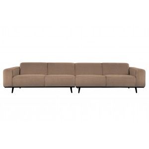 Keturvietė sofa Statement XL, 372 cm, suedine medžiaga, primenanti verstą odą (juoda)