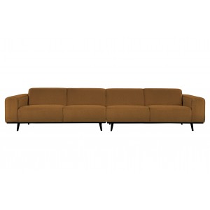 Keturvietė sofa Statement XL, 372 cm, plokščiasis velvetas (rusvai pilkšva)