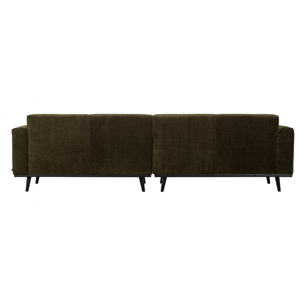 Keturvietė sofa Statement, 280 cm, plokščiasis velvetas (šiltai žalia)