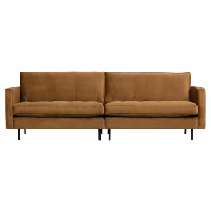 Klasikinė trivietė sofa Rodeo, velvetas (šilta rusvai pilka)