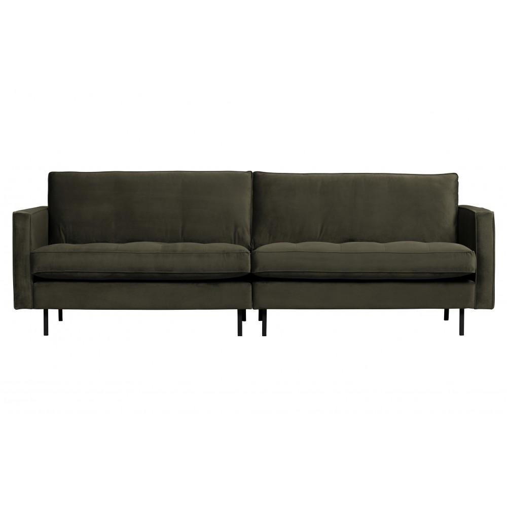 Klasikinė trivietė sofa Rodeo, velvetas (tamsiai žalia)