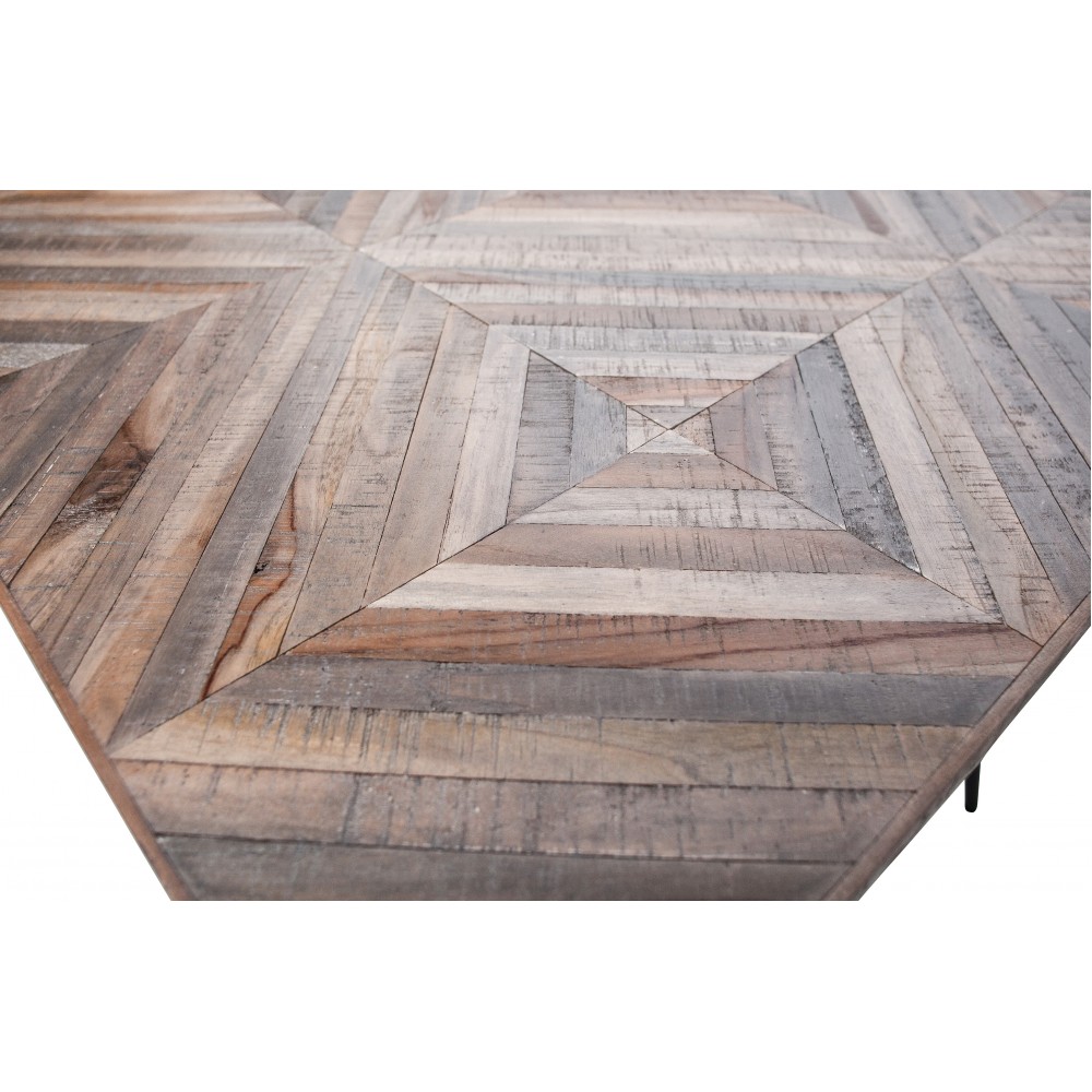 Valgomojo stalas Rhombic, 180x90 cm, medis / metalas
