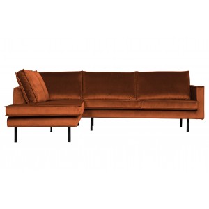 Kampinė sofa Rodeo, kairinė, velvetas (šilta rusvai pilka)