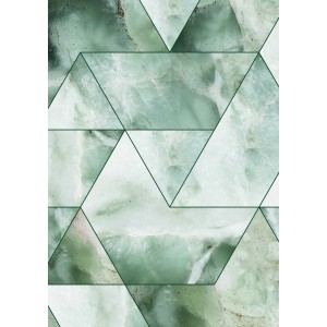 Pasikartojančio rašto tapetai, marmuro mozaika, žalia